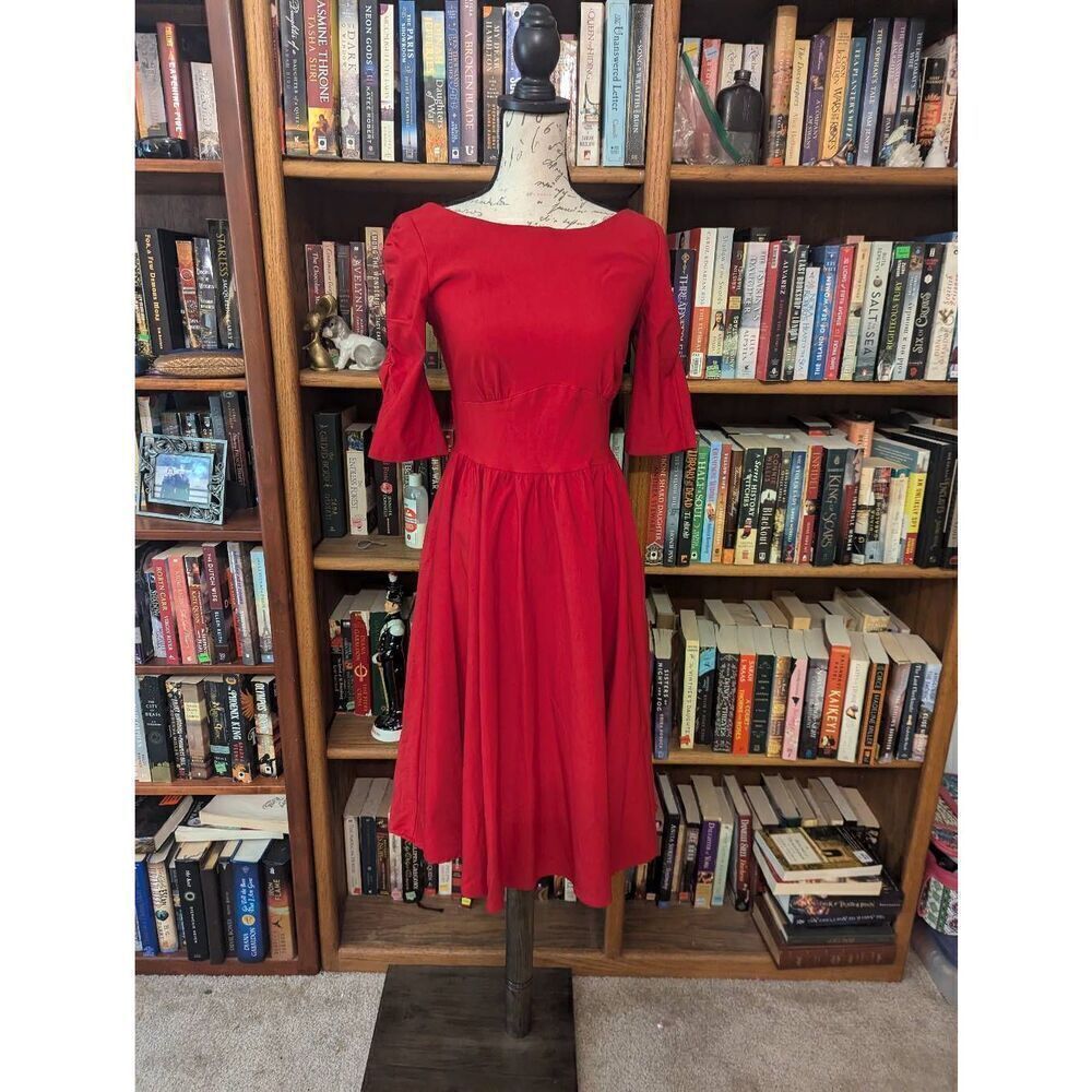 Stop Staring Alicia Estrada Women’s Large Red 1950s Themed Party Swing Dress